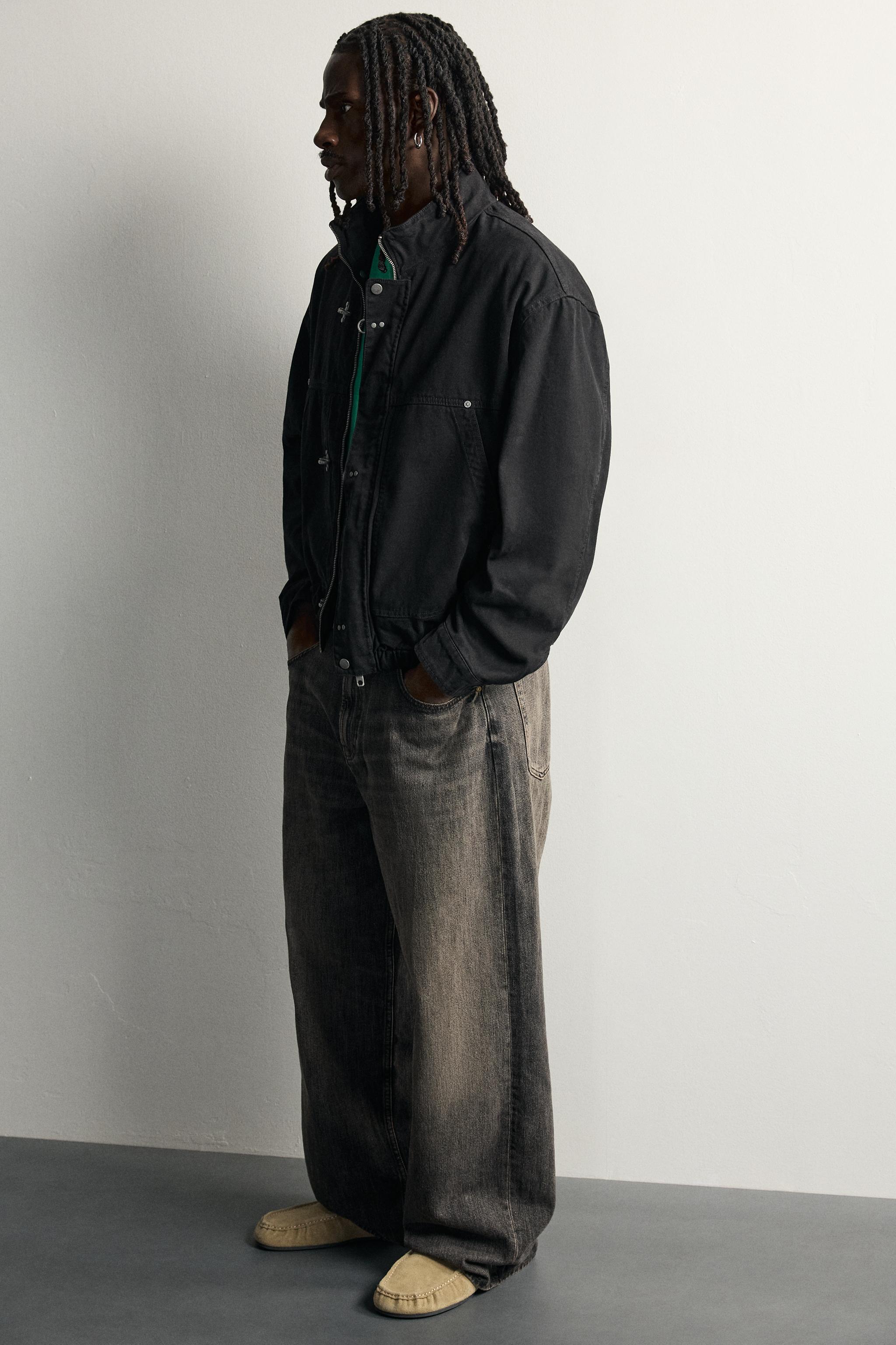 RELAXED FIT JACKET WITH METAL FIREMAN CLASPS